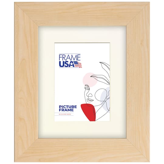Frame USA Corporate Wide American Maple Single Image Picture Frame with Mat